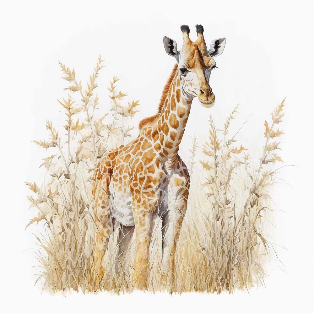 Giraffe in the Savannah Print