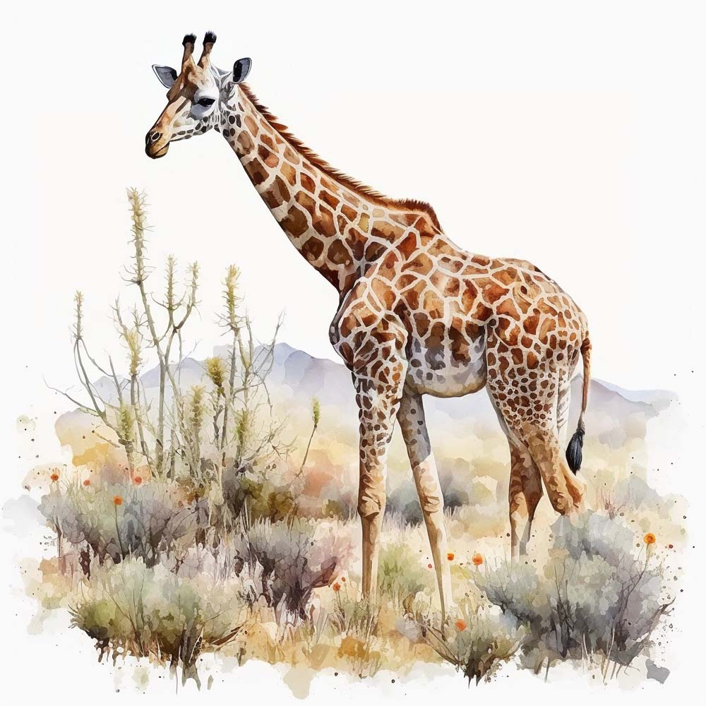 Giraffe in the Savannah Print