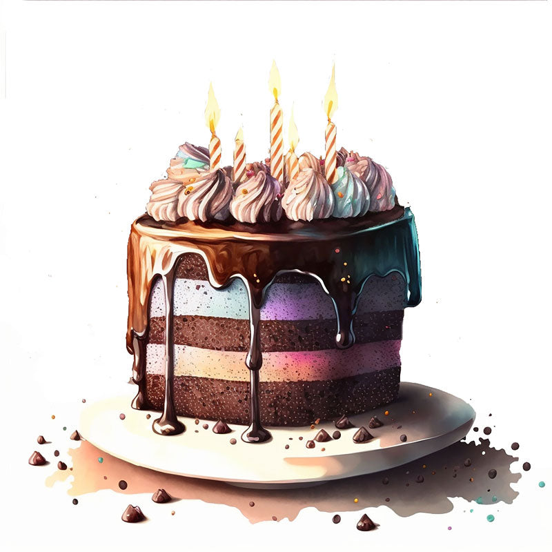 Sweet Confections: Watercolor Cake Delight