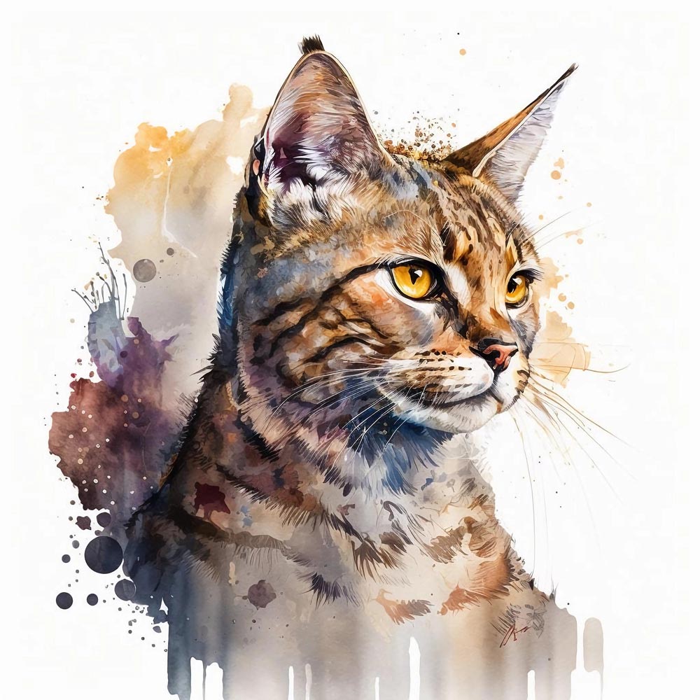 Watercolor Whiskers: A Delicate Portrait of a Cat