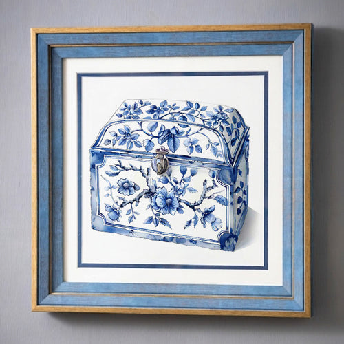 Blue & White Framed Wall art