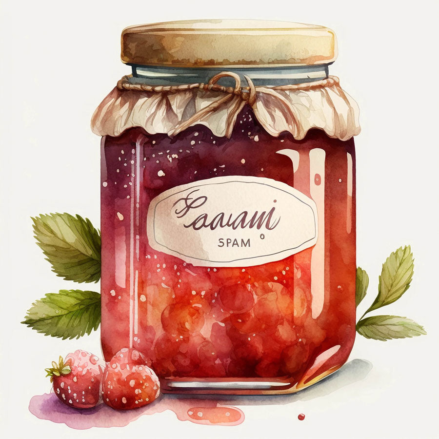 Berry Bliss: Watercolor Strawberry Jam Delight