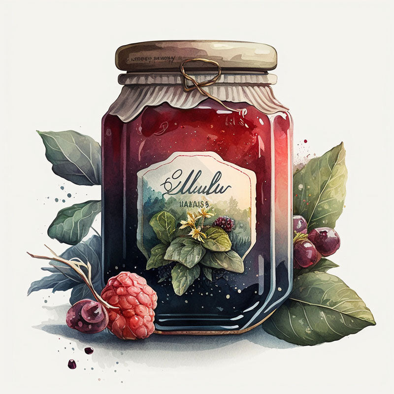 Berry Bliss: Watercolor Strawberry Jam Delight