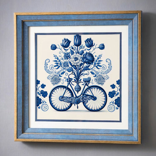Blue & White Framed Wall art