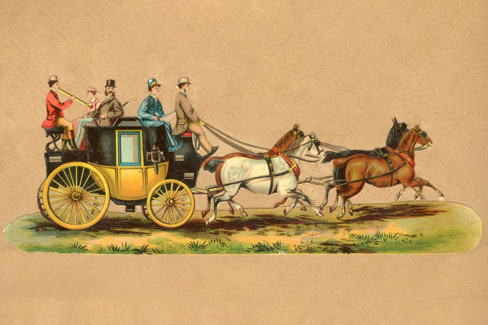 Large Victorian Die-Cut - Carriage and Horses