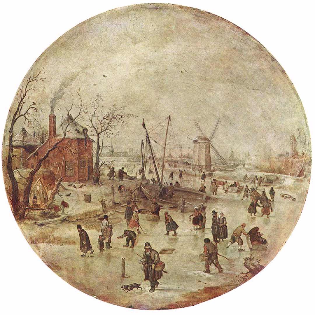 Winter Landscape With Skaters