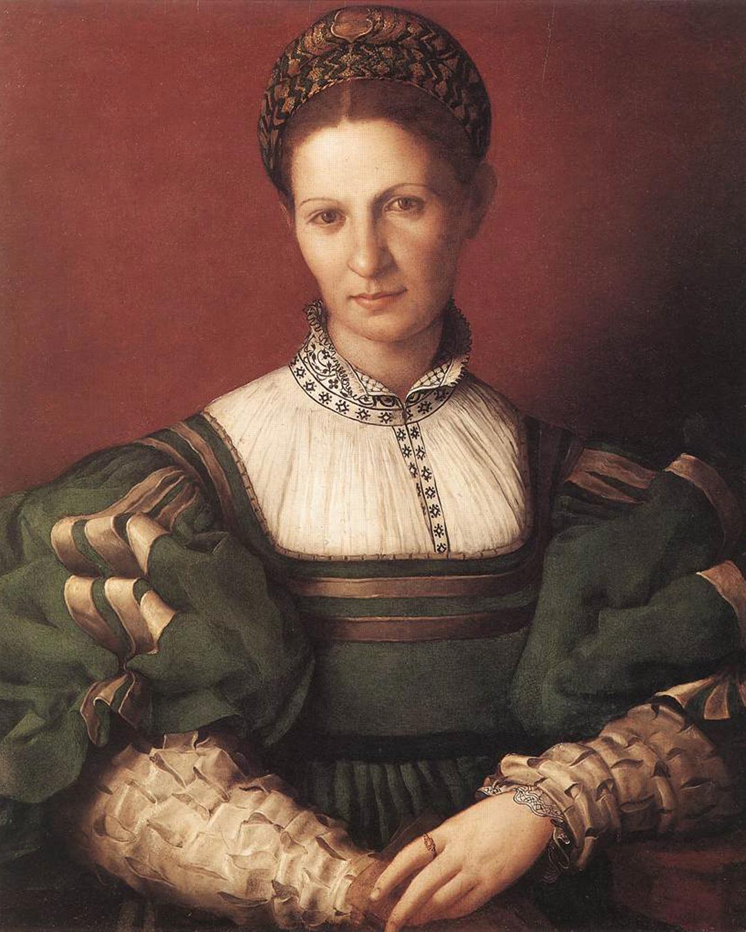 Agnolo Portrait Of A Lady In Green