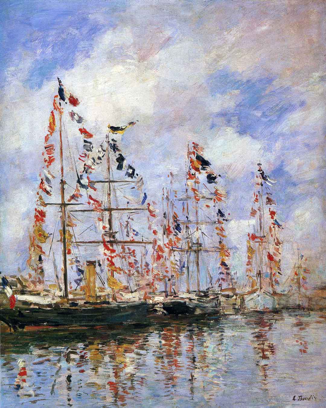 Boudin Sailing Ships At Deauville