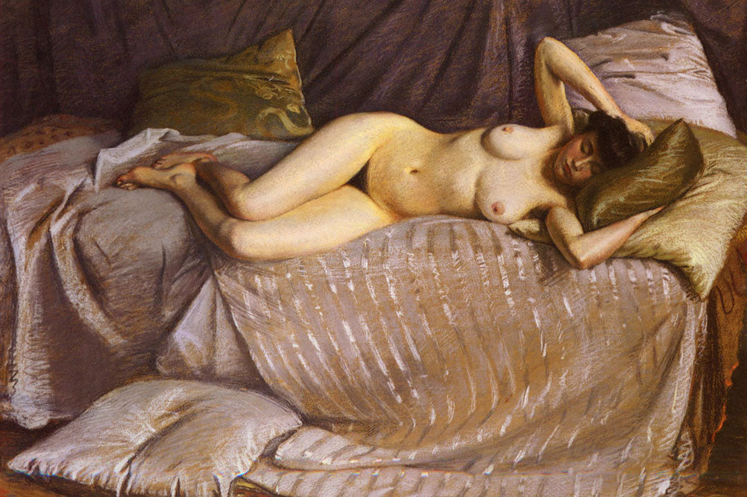 Femme Nue Etendue Sur Un Divan