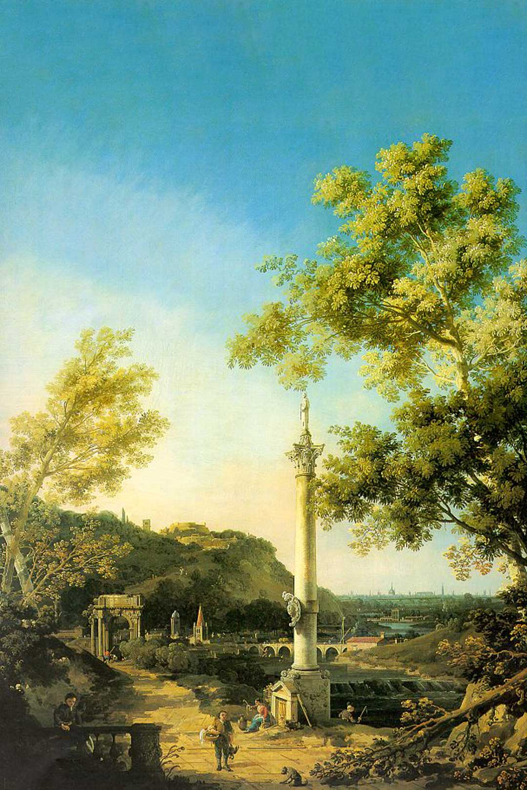 Capriccio River Landscape With A Column A Ruined