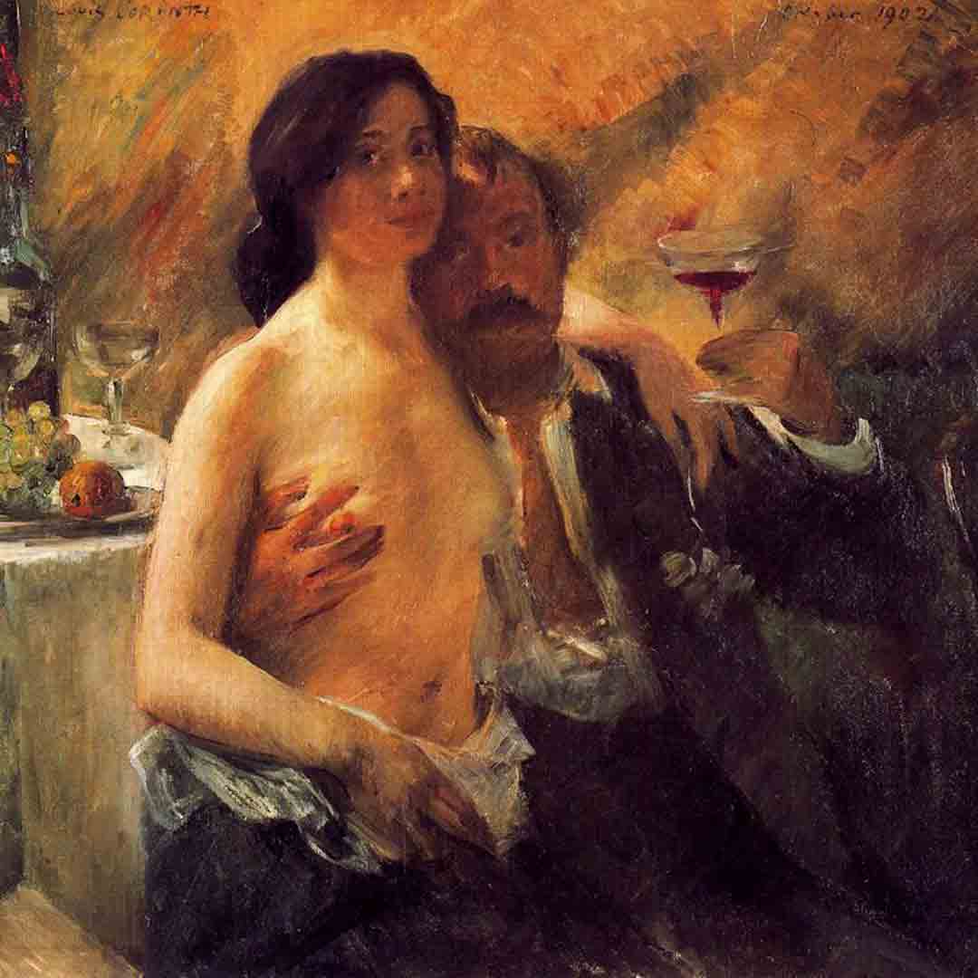 Self Portrait With His Wife And A Glass Of Champagne