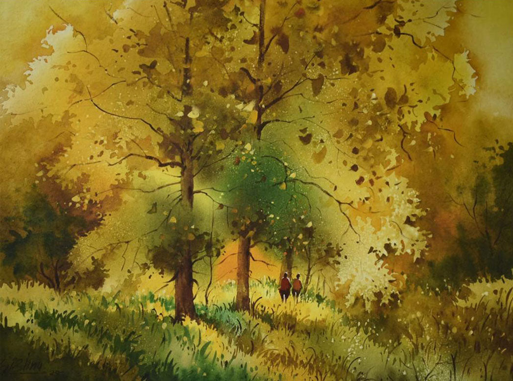 Spring in Forest - Water Colour Painting