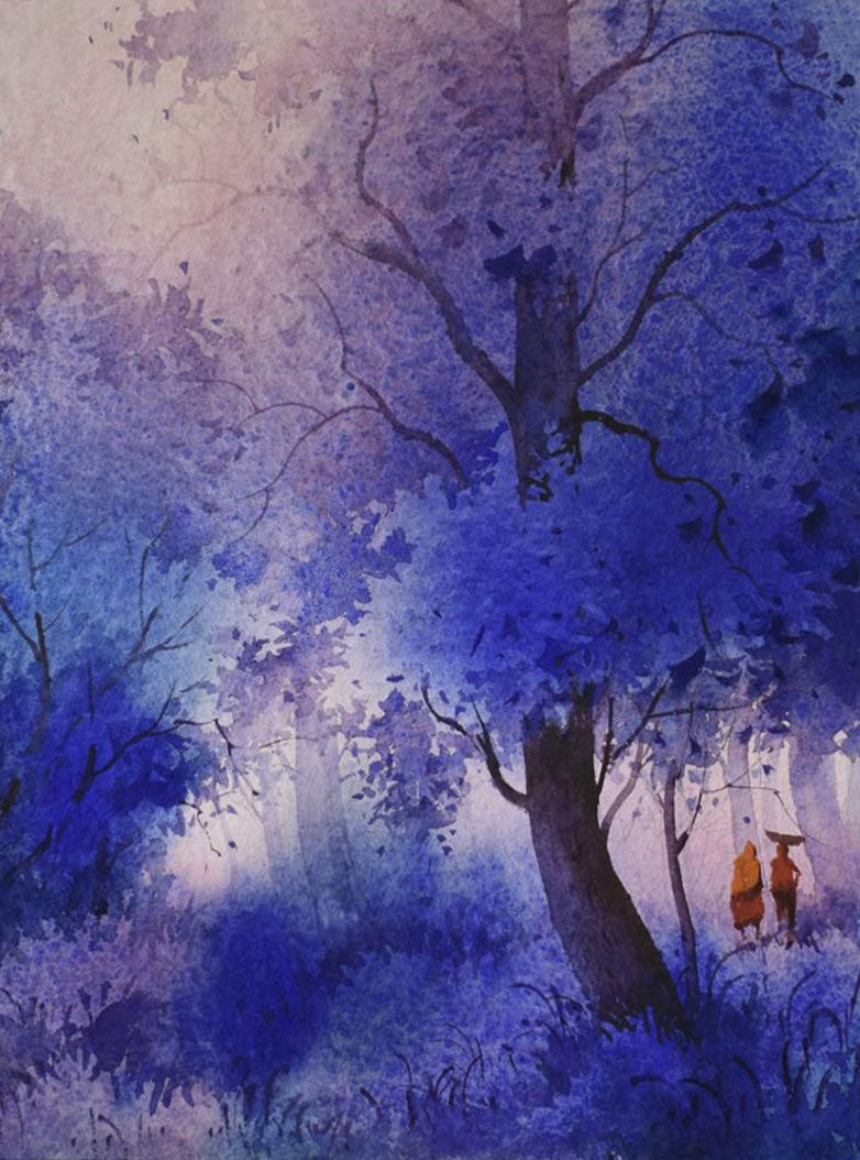 Spring in Forest - Water Colour Painting