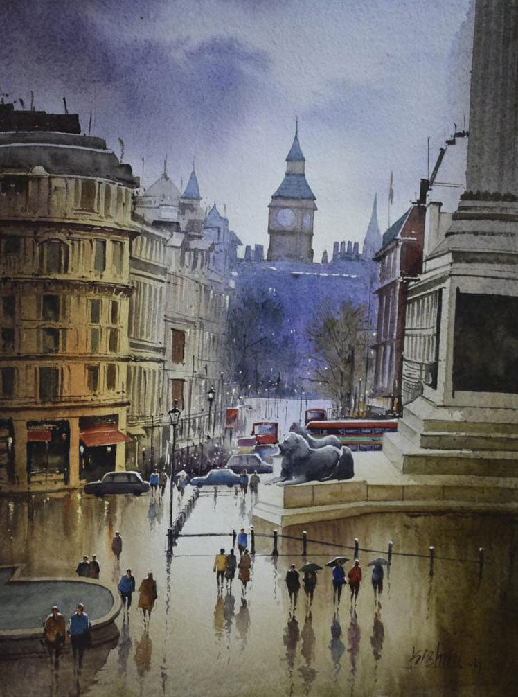 The Clock Tower in London - Water Colour Painting