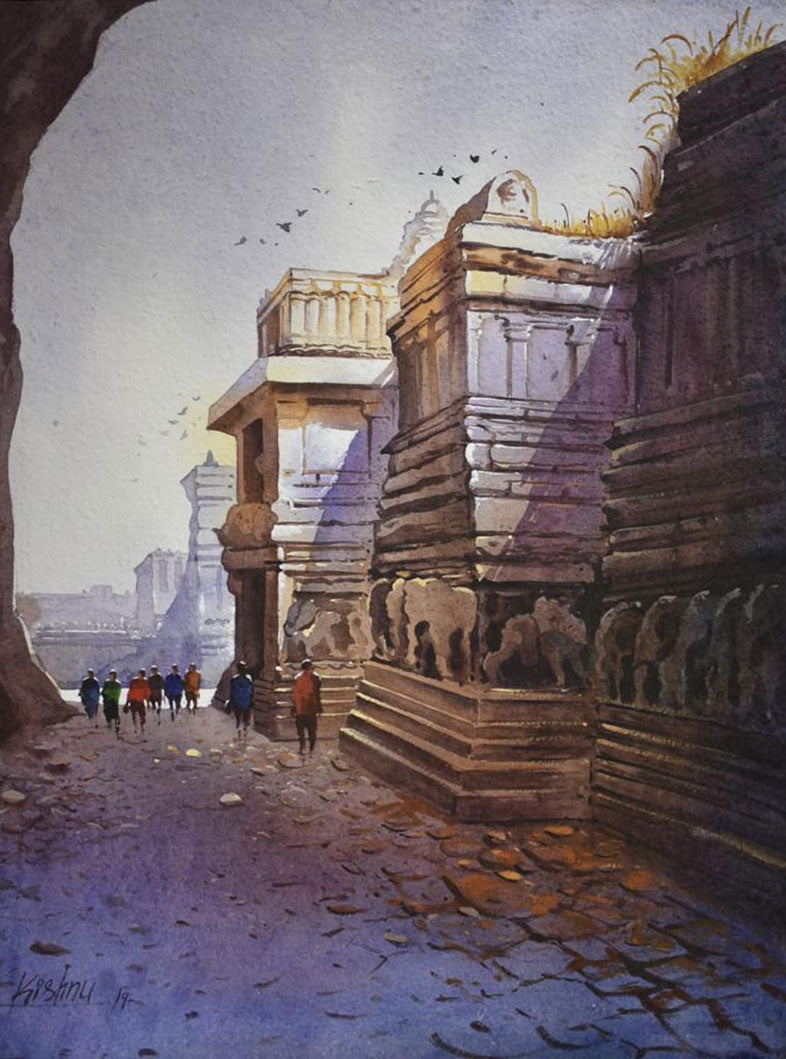 Ajanta Ellora - Water Colour Painting