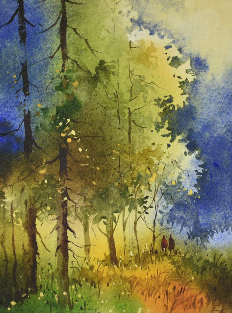 Spring in Forest - Water Colour Painting