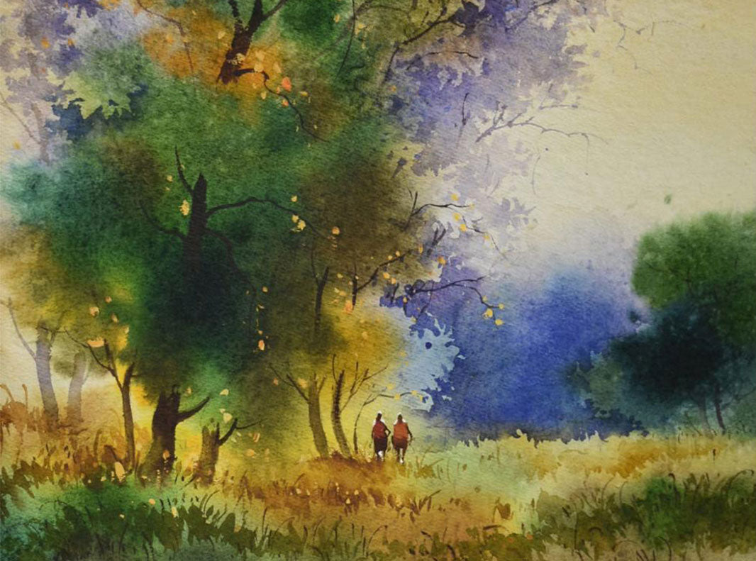 Spring in Forest - Water Colour Painting