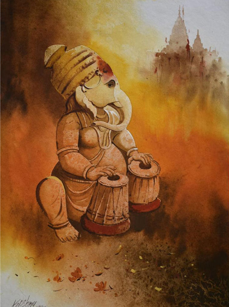 Ganesh Bhagwan -  Water Colour Painting