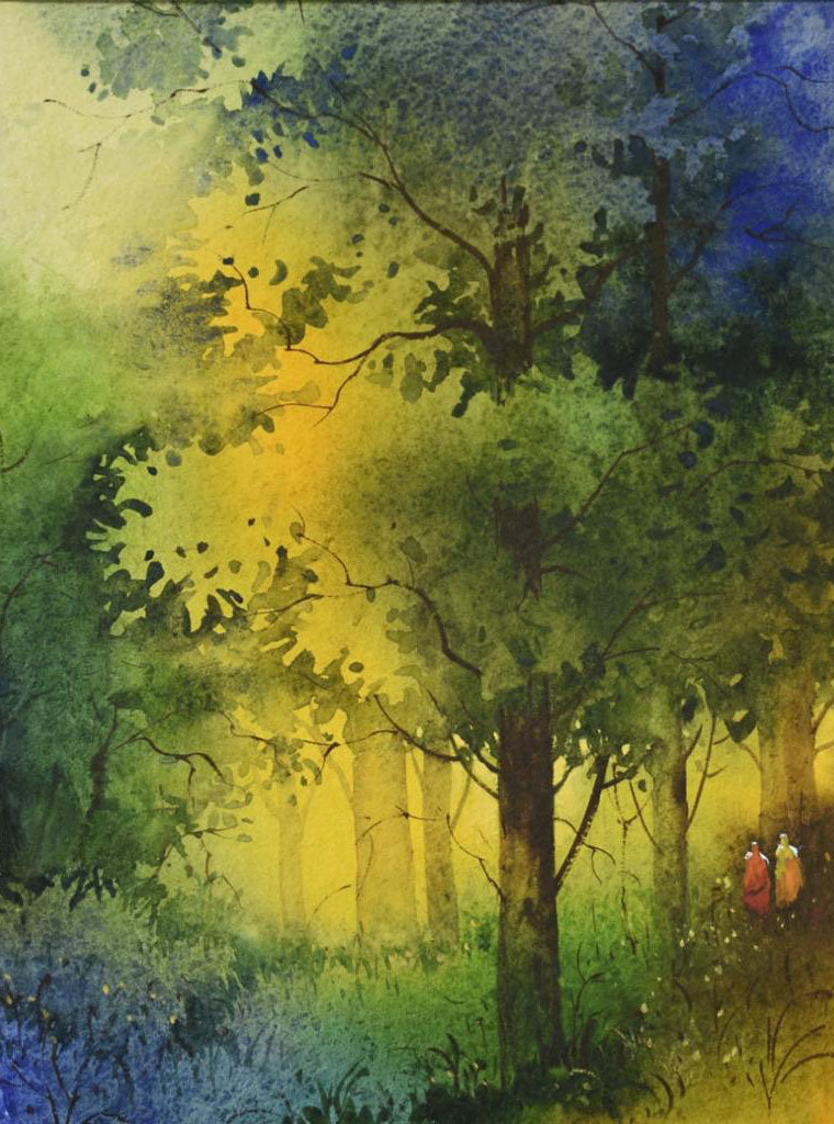 Spring in Forest - Water Colour Painting