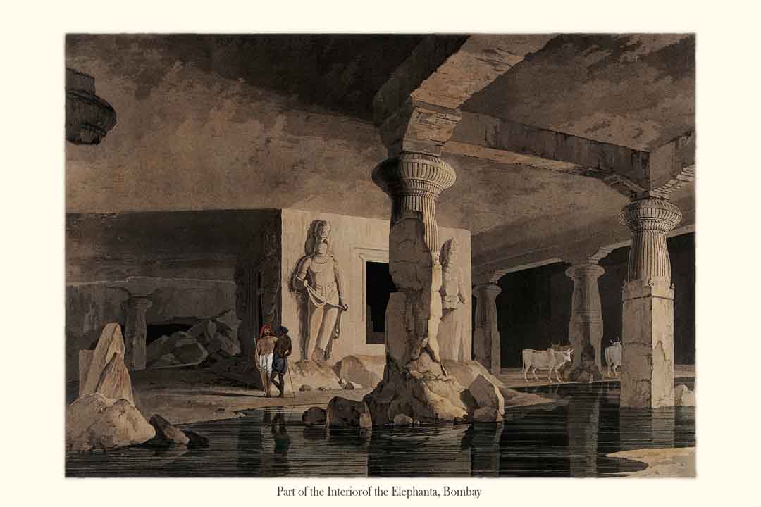 Interior Of A Cave On The Island Of Elephanta Near Bombay