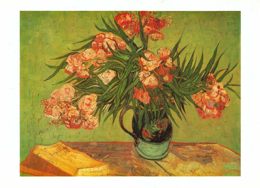 Vase With Oleanders And Books