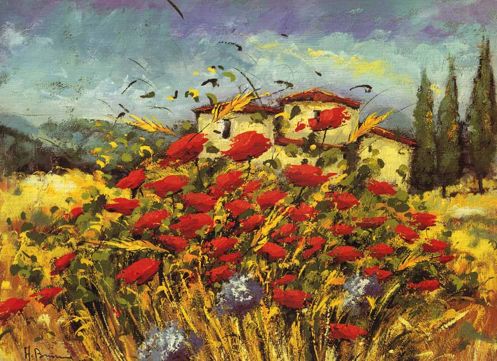 Peasant House With Poppies