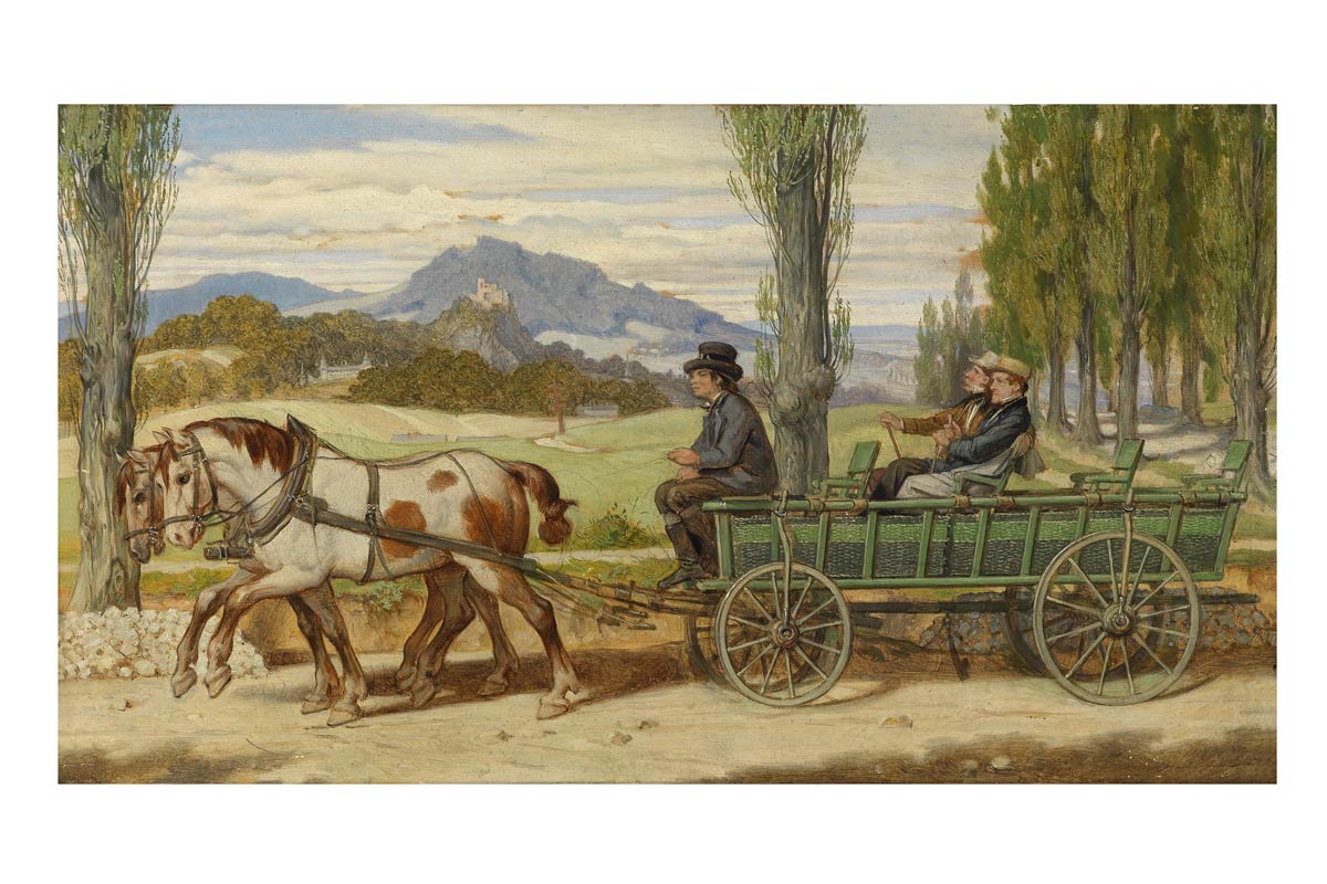 Schwind And Bauernfeld On A Cart (1871)