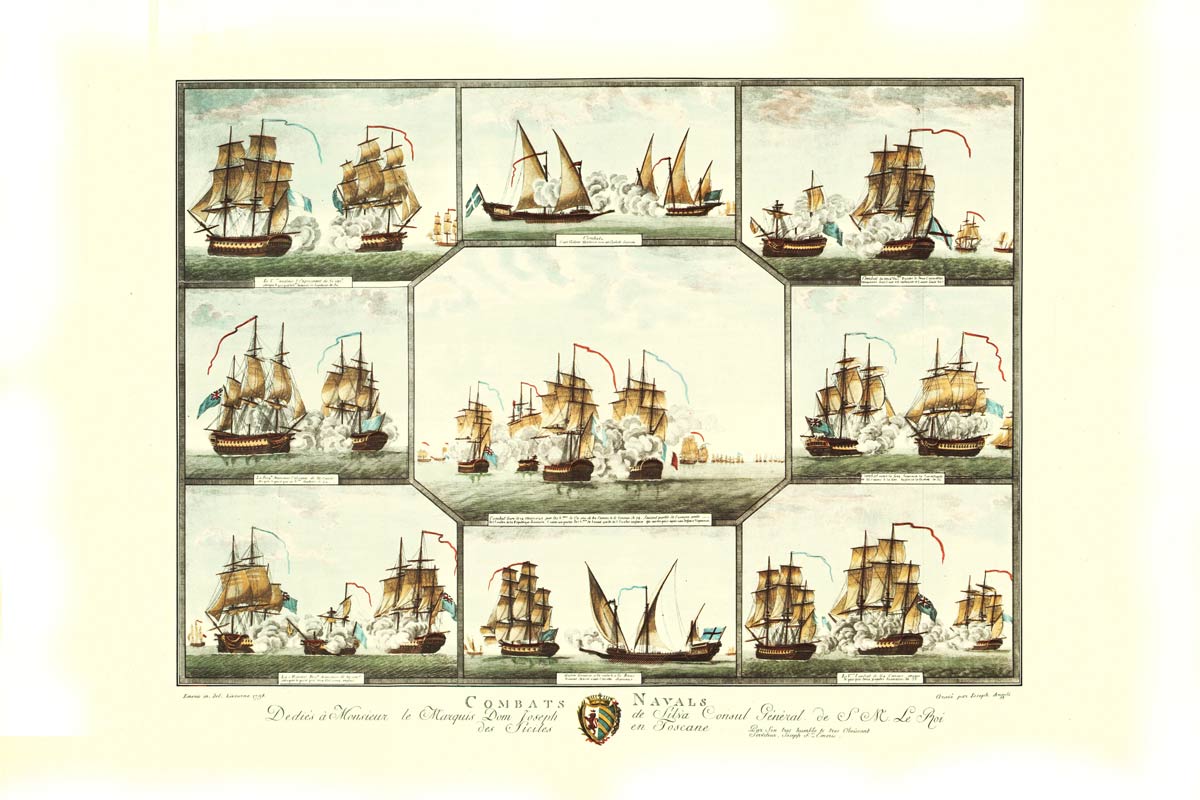 Nautical scenes with tall ships