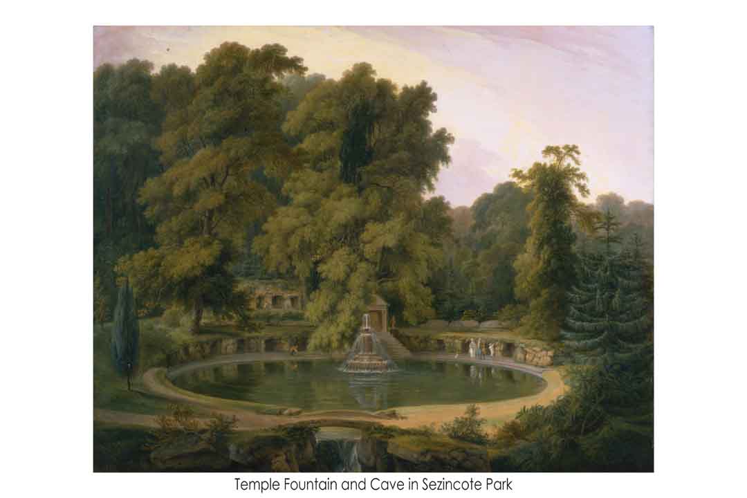 Temple Fountain And Cave In Sezincote Park