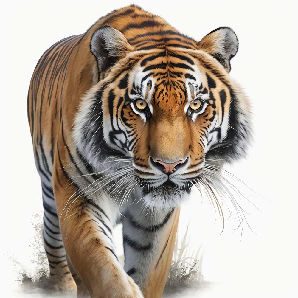 Rippling Majesty: A Tiger's Essence in Watercolor