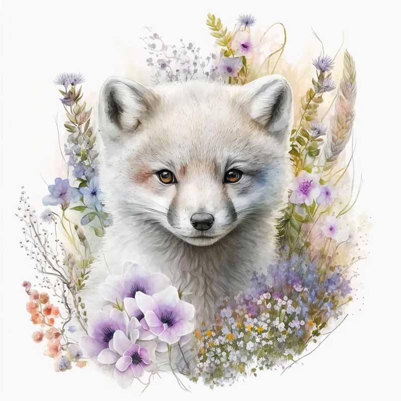 Blooms of the Arctic: A Floral Portrait of the Majestic Fox