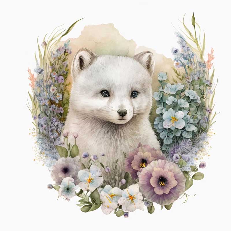Blooms of the Arctic: A Floral Portrait of the Majestic Fox