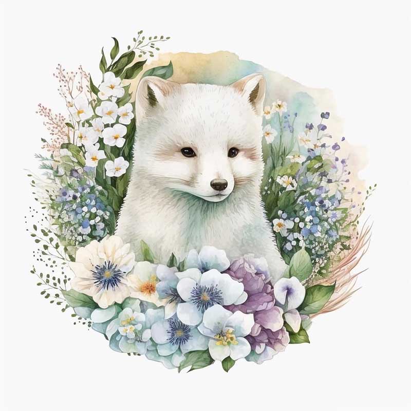 Blooms of the Arctic: A Floral Portrait of the Majestic Fox