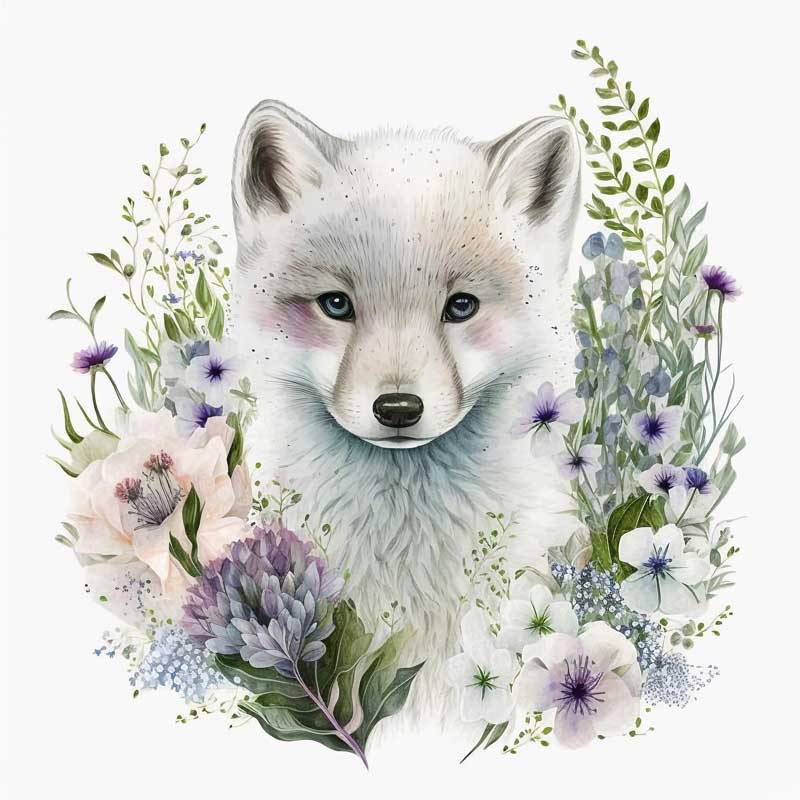 Blooms of the Arctic: A Floral Portrait of the Majestic Fox