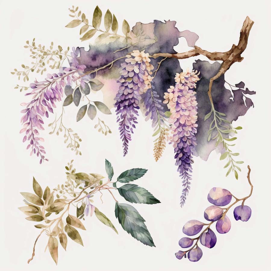 Lavender Cascades: Wisteria's Floral Grace