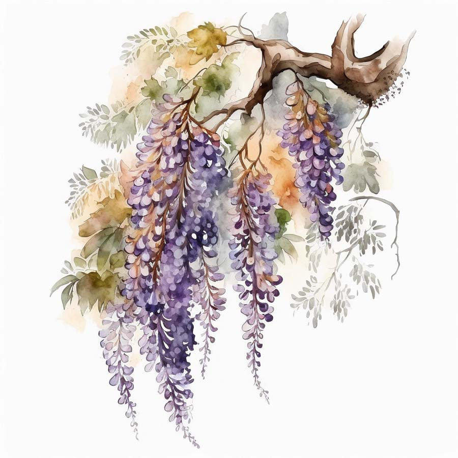 Lavender Cascades: Wisteria's Floral Grace