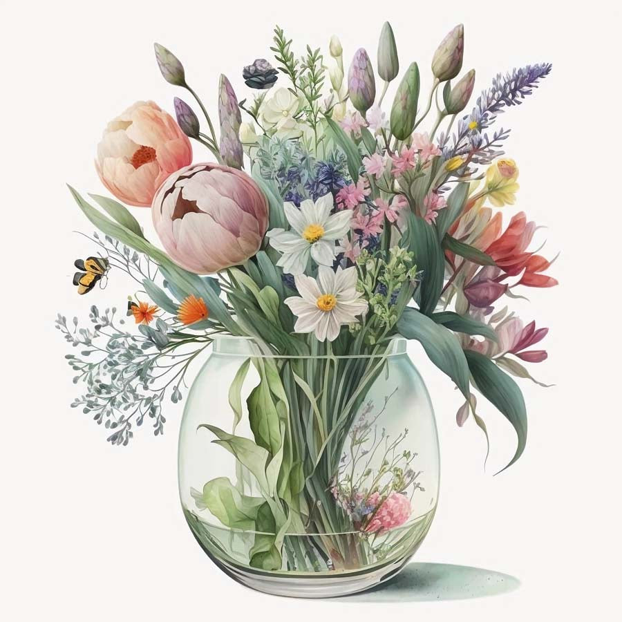 Nurtured Blooms: Bunch of Flowers