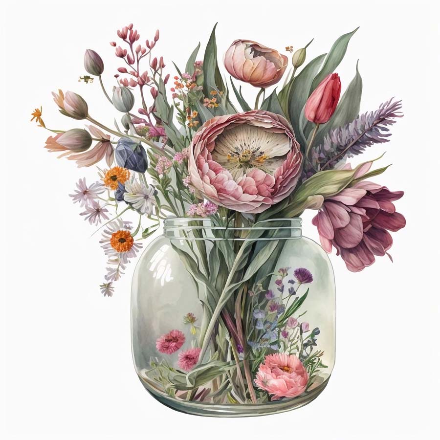 Nurtured Blooms: Bunch of Flowers