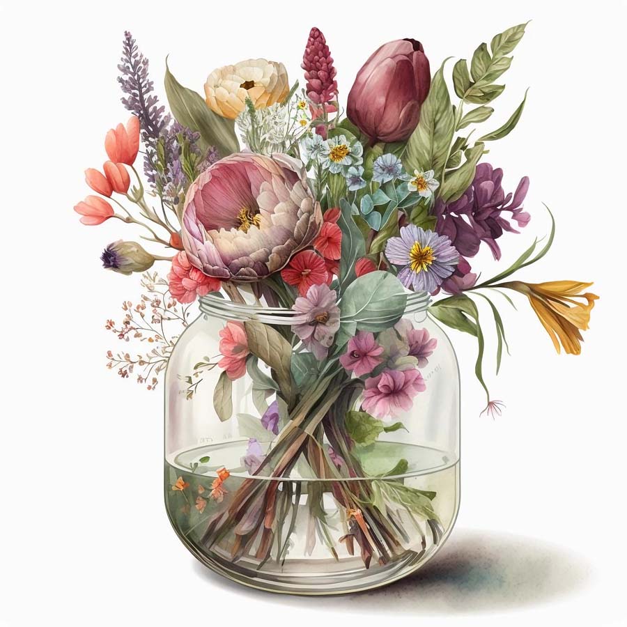 Nurtured Blooms: Bunch of Flowers