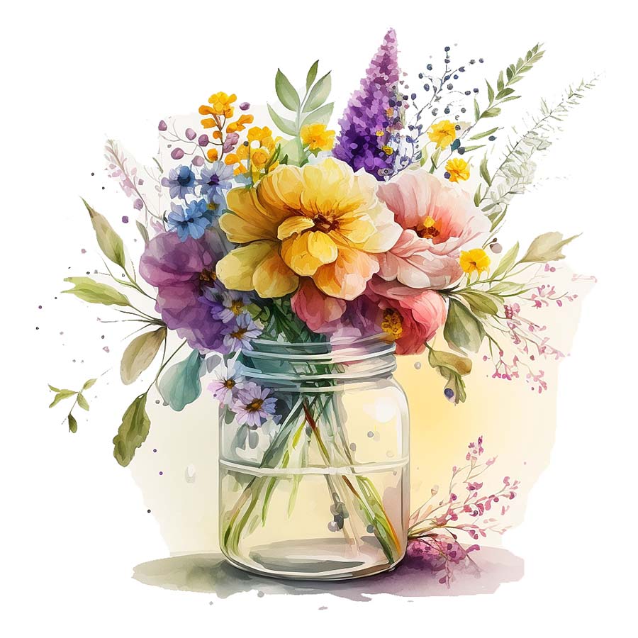 Nurtured Blooms: Bunch of Flowers