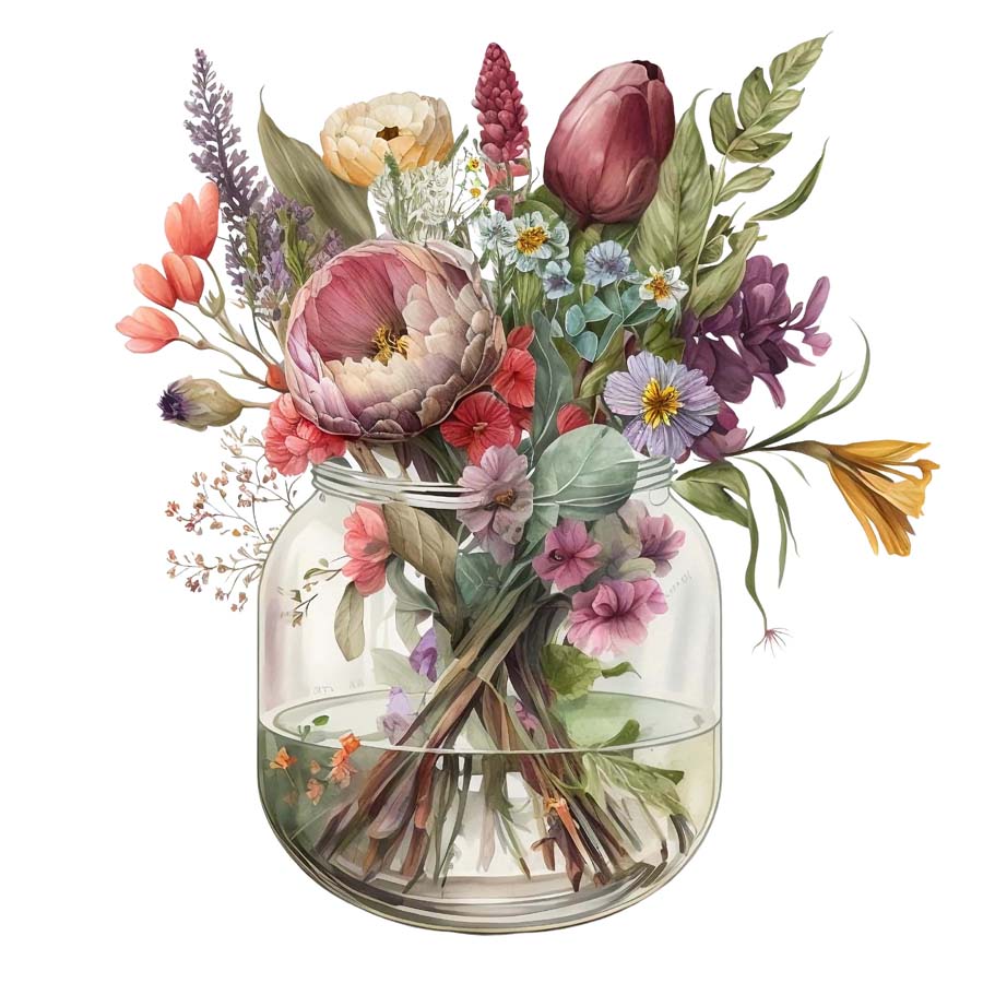 Nurtured Blooms: Bunch of Flowers