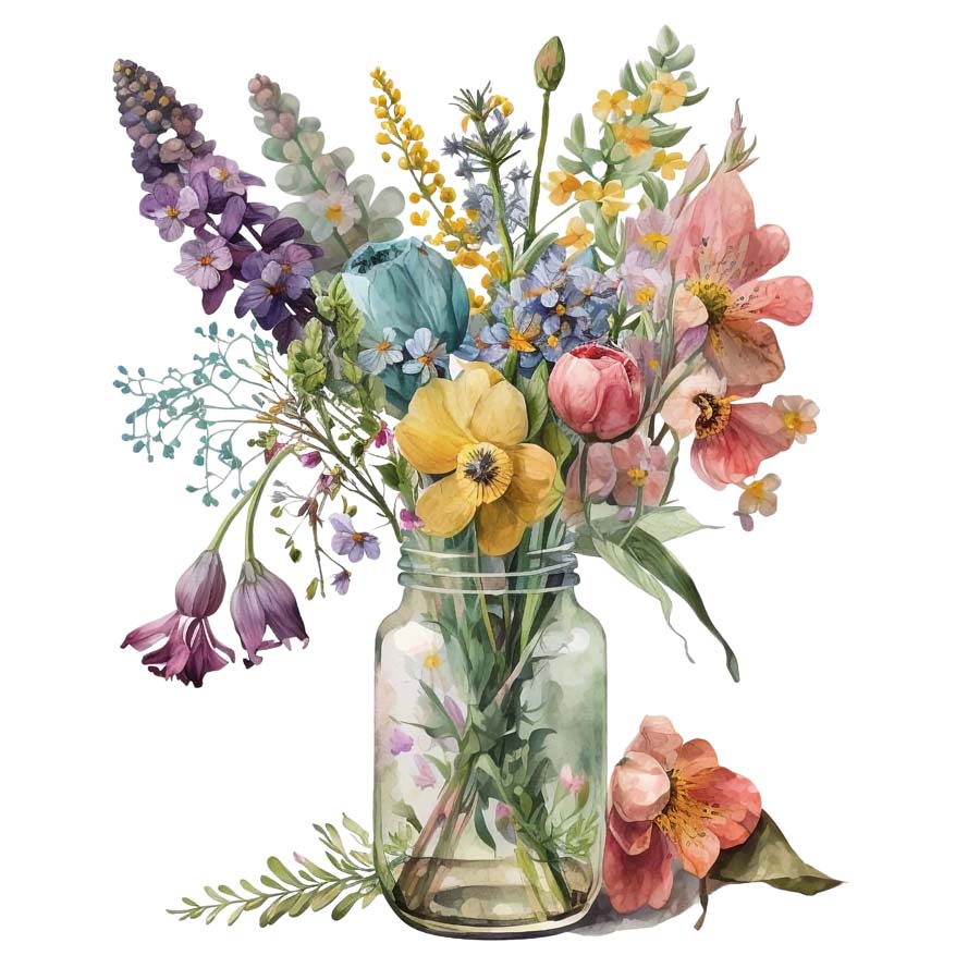 Nurtured Blooms: Bunch of Flowers