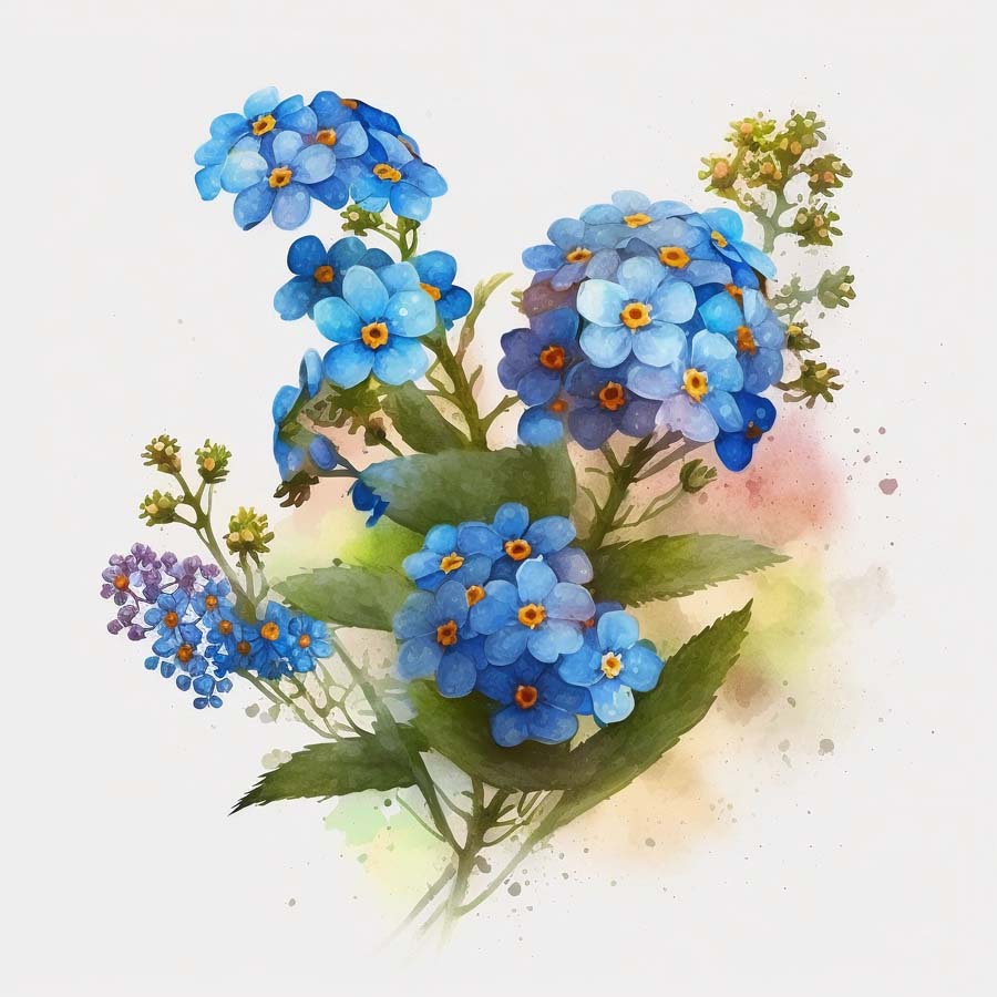 Everlasting Bonds: Forget-Me-Not and Leaves