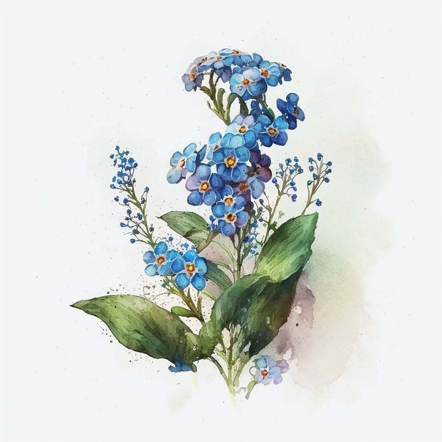 Everlasting Bonds: Forget-Me-Not and Leaves