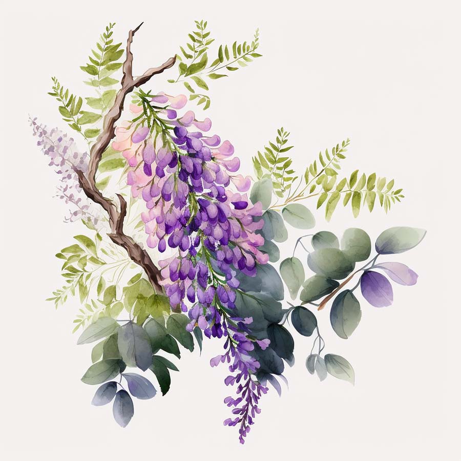 Lavender Cascades: Wisteria's Floral Grace