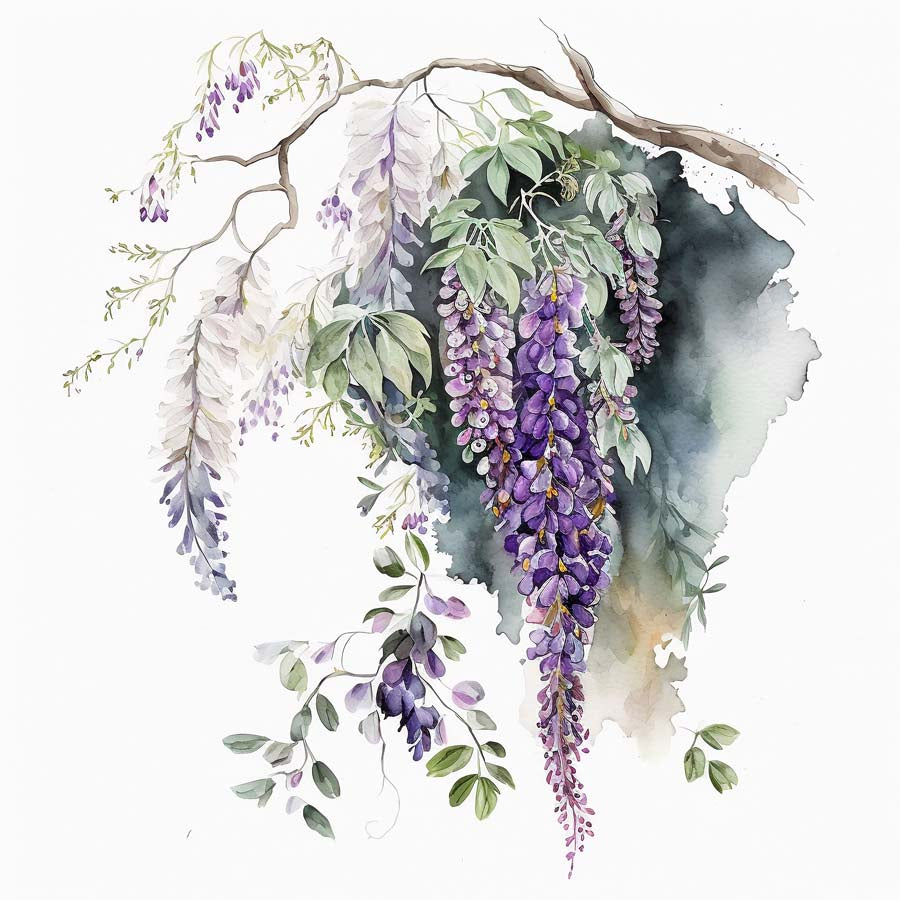 Lavender Cascades: Wisteria's Floral Grace