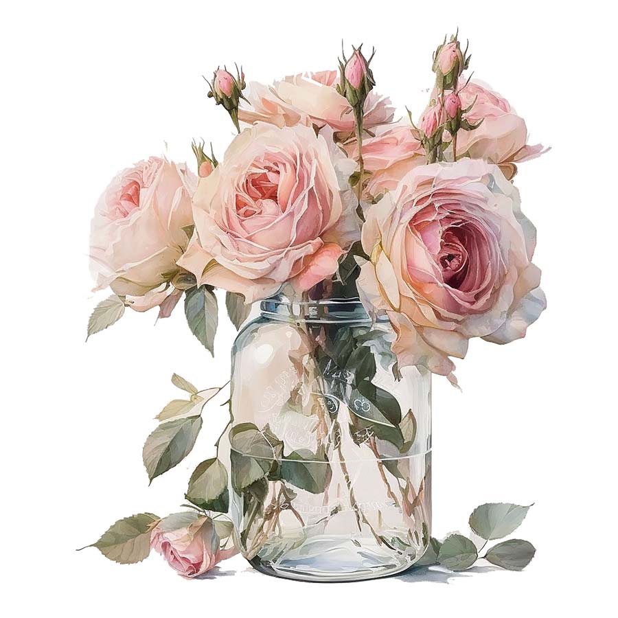 Captured Elegance: Rose in Glass