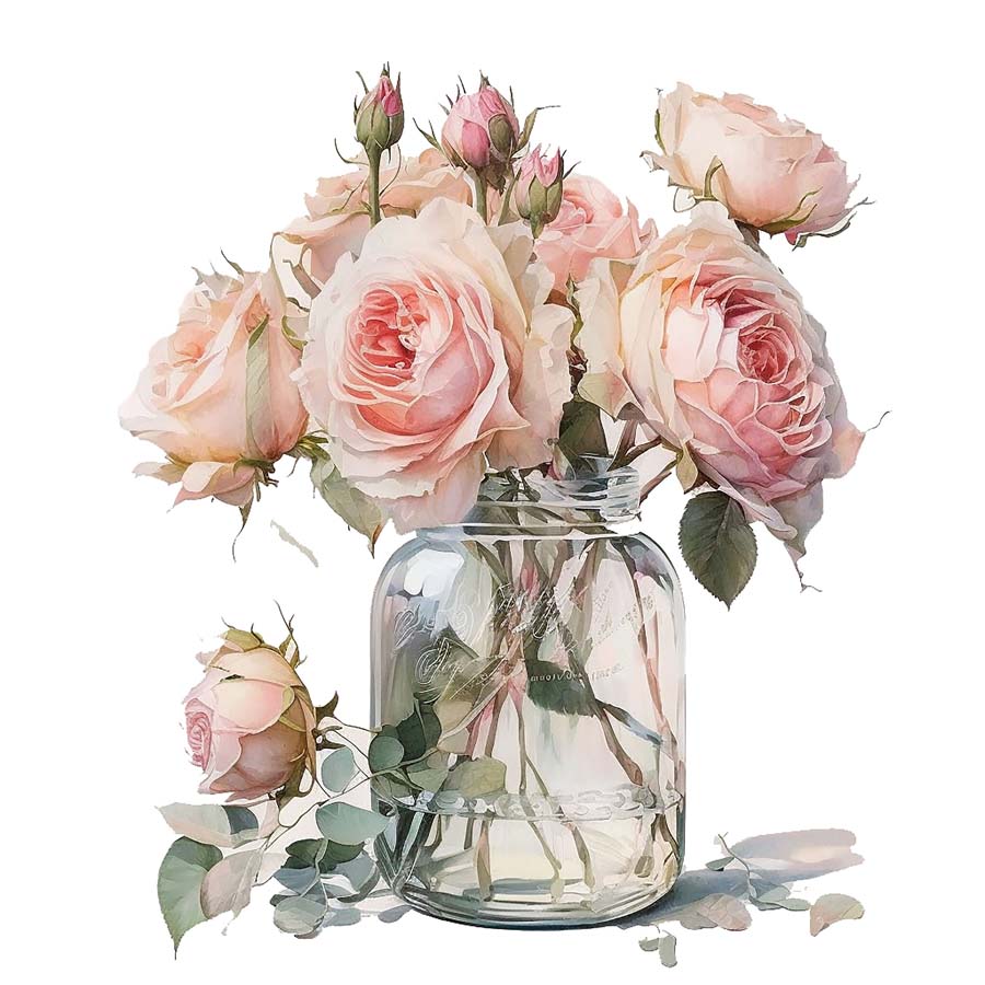 Captured Elegance: Rose in Glass