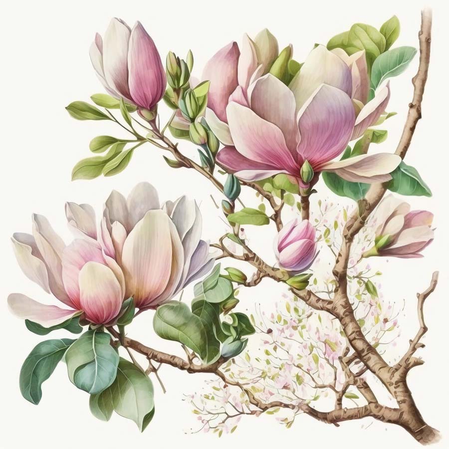 Magnolia Serenity: Artful Blooms