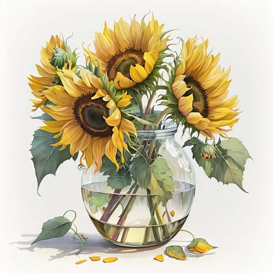 Sunny Embrace: Sunflowers in a Mason Jar